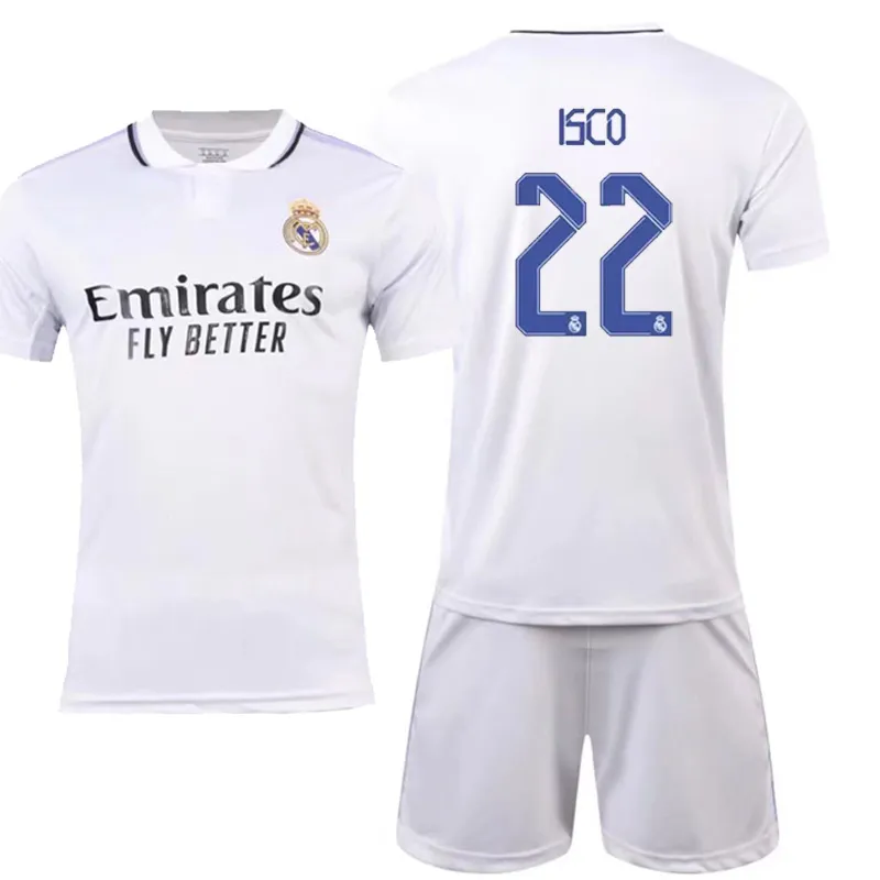 Rl Madrid Football Uniform 21 22 Home Football Suit 2021 2022 Bianco Sportswr Rl Madrid Rl Madrid Abbigliamento in due pezzi Abbigliamento Nuova T-sh