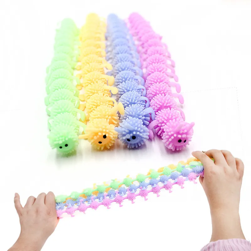 New Fidget Antistress Caterpillar Squish Toy For Children Kawaii Antistress Hand Stress Relief Vent Sensory Stretch Toys Regali