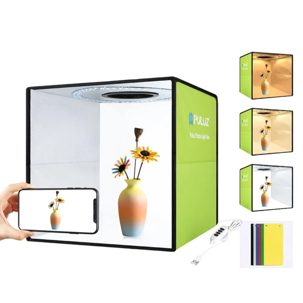 Lightbox per fotografia Mini Photo Studio Light Box con 6 fondali a colori Kit tenda per riprese fotografiche LED Light Room Illuminazione pieghevole