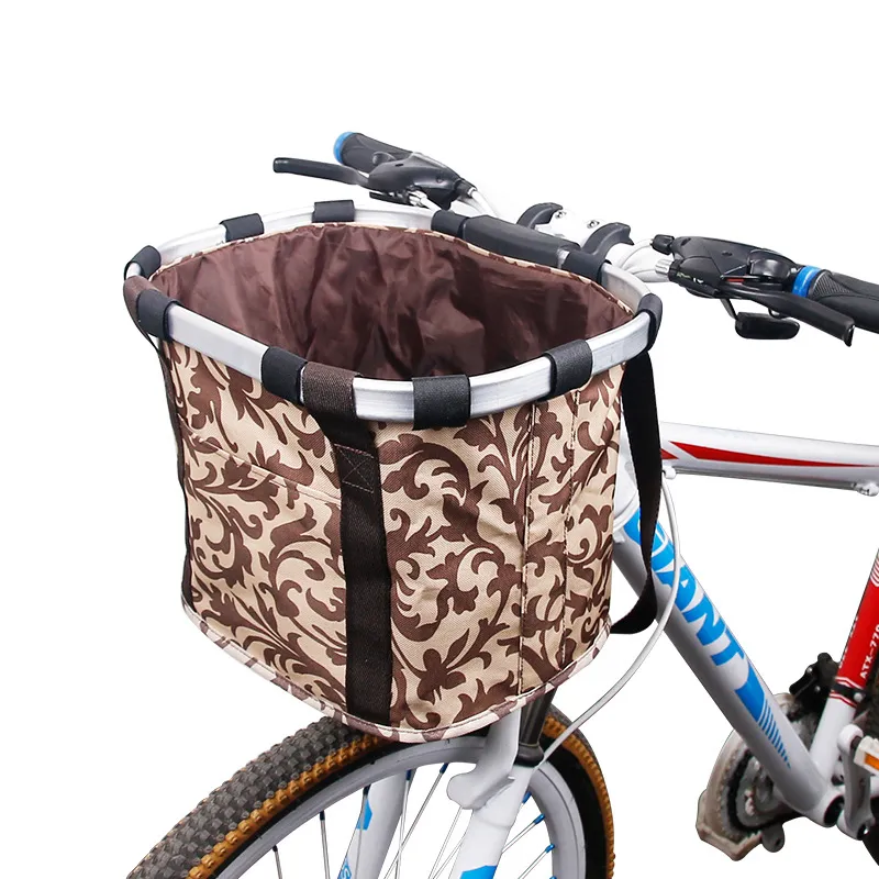 Deemount borsa anteriore cestino per bicicletta in lega di alluminio laterale pieghevole a sgancio rapido cestino per animali domestici cuscinetto 5K