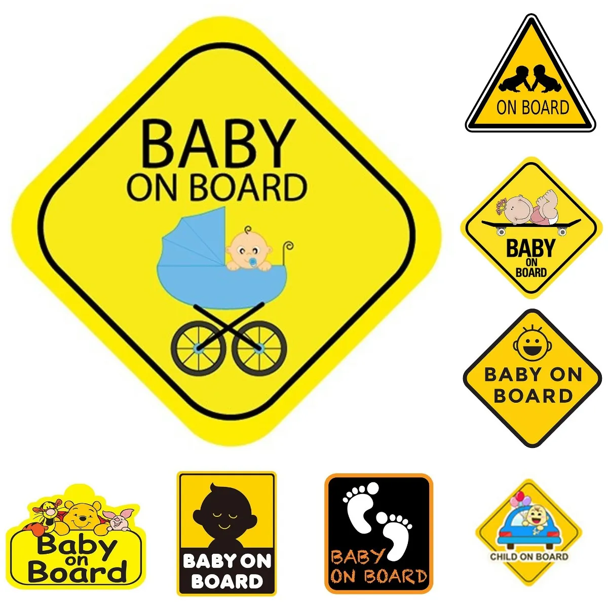 BABY ON BOARD adesivi per auto baby baby warning stickers adesivi per bambini in inglese in macchina
