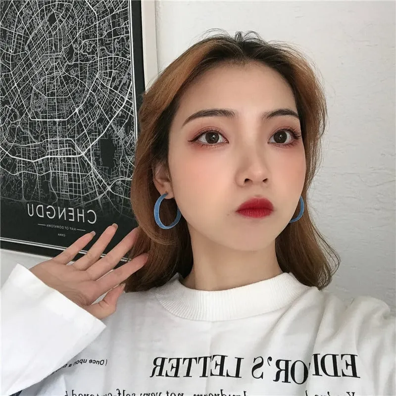Orecchini affollati autunno e inverno semplici orecchini temperamento coreano 2020 nuovi orecchini di personalità della moda alla moda cerchi femmini
