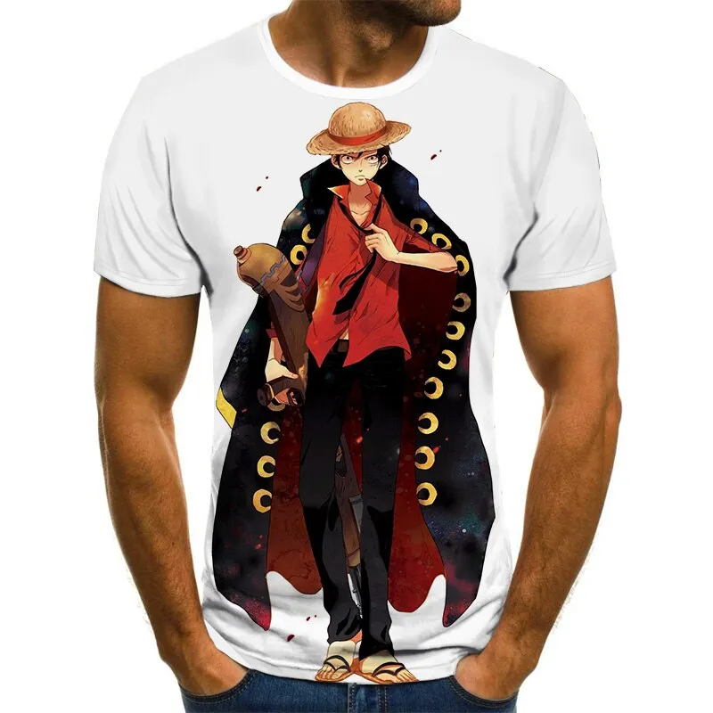 2020 New One Piece T-Shirt Anime Harajuku Ragazzi Abbigliamento 3D T-Shirt da uomo Summer Fashion Top T-shirt da uomo Plus size streetwear