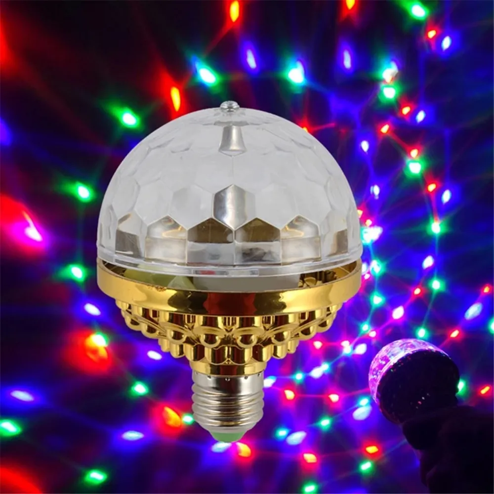 E27 6W rotante Crystal Magic Ball RGB LED Stage Light Bulb ni lampada per festa in discoteca DJ Christmas Par efficace