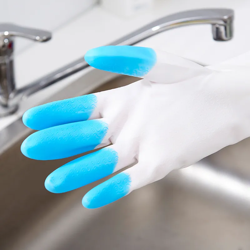 Guanti da cucina Dazzle dito guanti impermeabili resistenti per la pulizia della casa per lavastoviglie guanti di gomma sottili antiscivolo