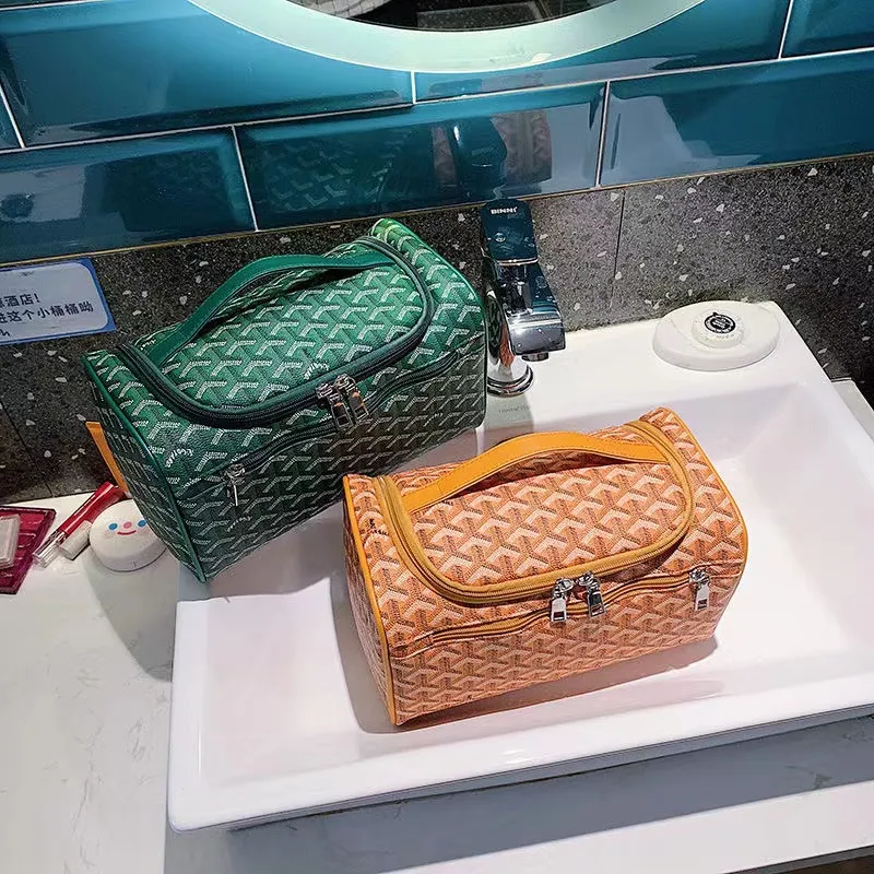 Versione coreana della borsa cosmetica da donna con motivo a denti di cane borsa cosmetica impermeabile portatile di grande capacità