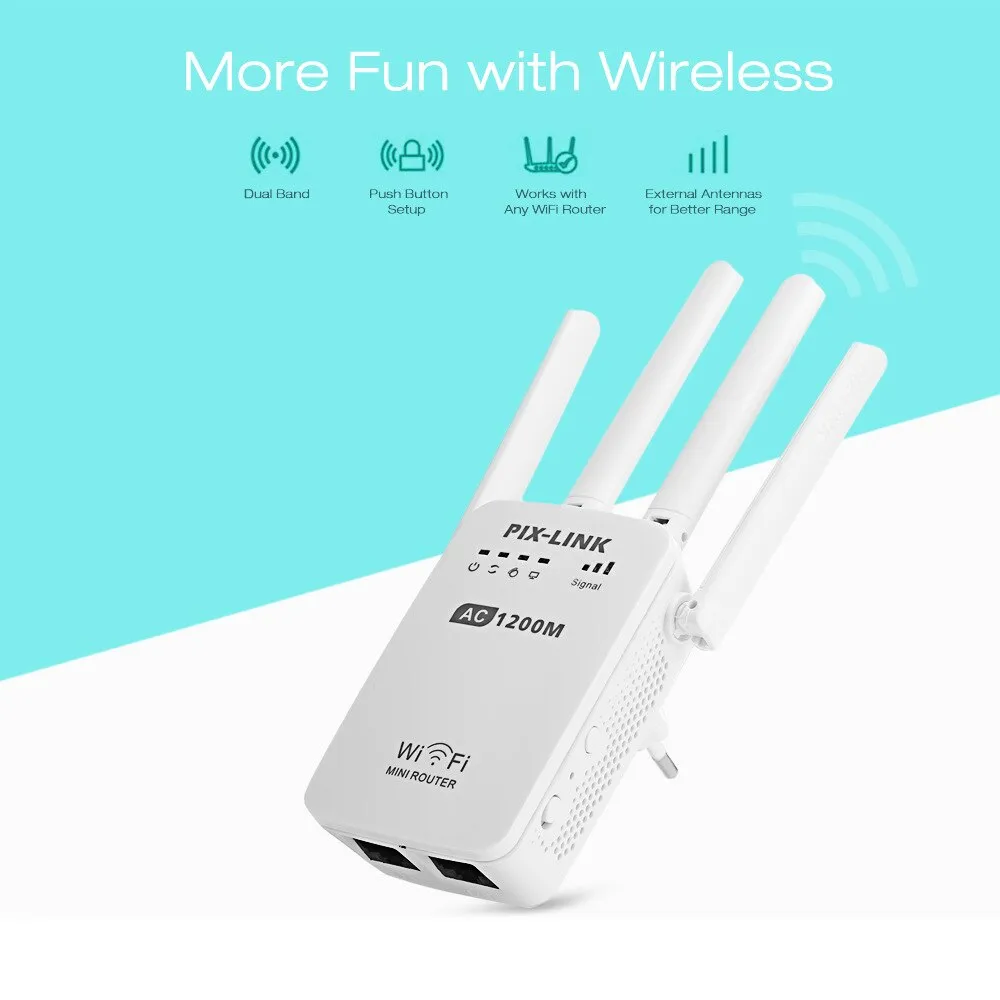 PIX-LINK AC05 1200Mbps Dual Frequency 2.4G 5G Ripetitore Wireless Antenna Router Wifi Gigabit 5G Ad Alta Velocità per Home Office
