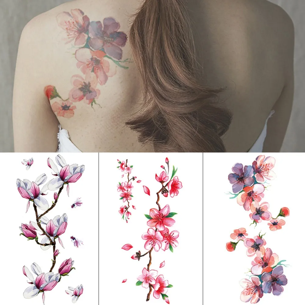 combinazione iPhone6 ​​Plus/iPhone6S Plus fiori marrone romantico moda adesivi tatuaggio realistico simulazione impermeabile