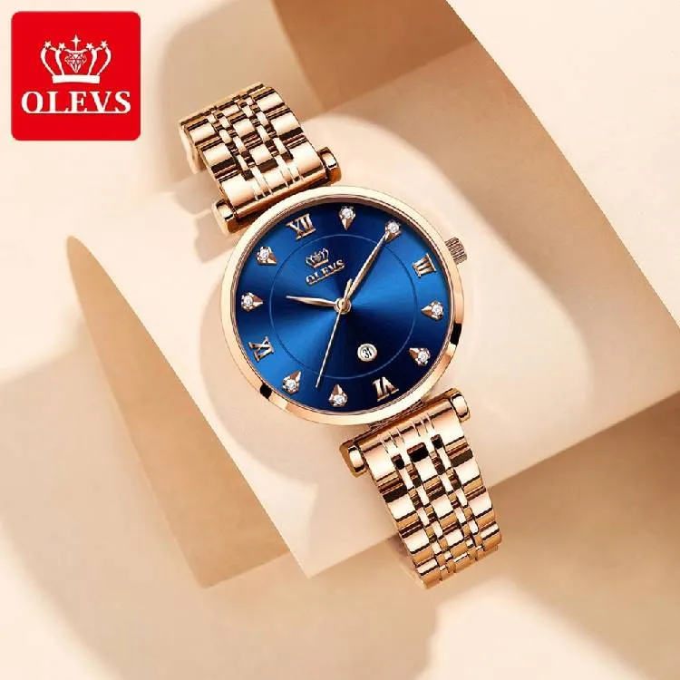OLEVS Top Brand New Women Fashion Orologio al quarzo impermeabile Orologi da donna di lusso Cinturino in acciaio inossidabile Date Clock Lady