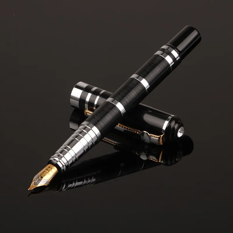 1 Pz Design classico Studente Penna stilografica Regalo aziendale Penna in metallo di lusso 2021 Nuovo pennino F Penna stilografica Forniture per uff