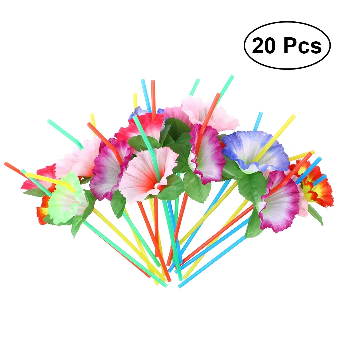 20pcs fiore flessibile pieghevole cannucce cannucce decorative usa e getta decorazioni per la tavola del partito per il compleanno di nozze