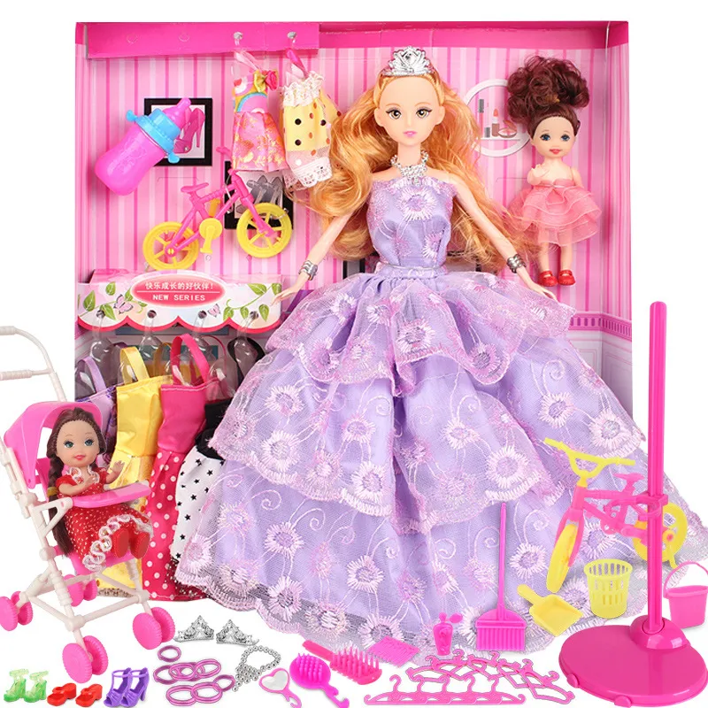Hello, Barbie Doll Set Gift Box Princess bambina gioca casa giocattolo per bambini Dino barbit