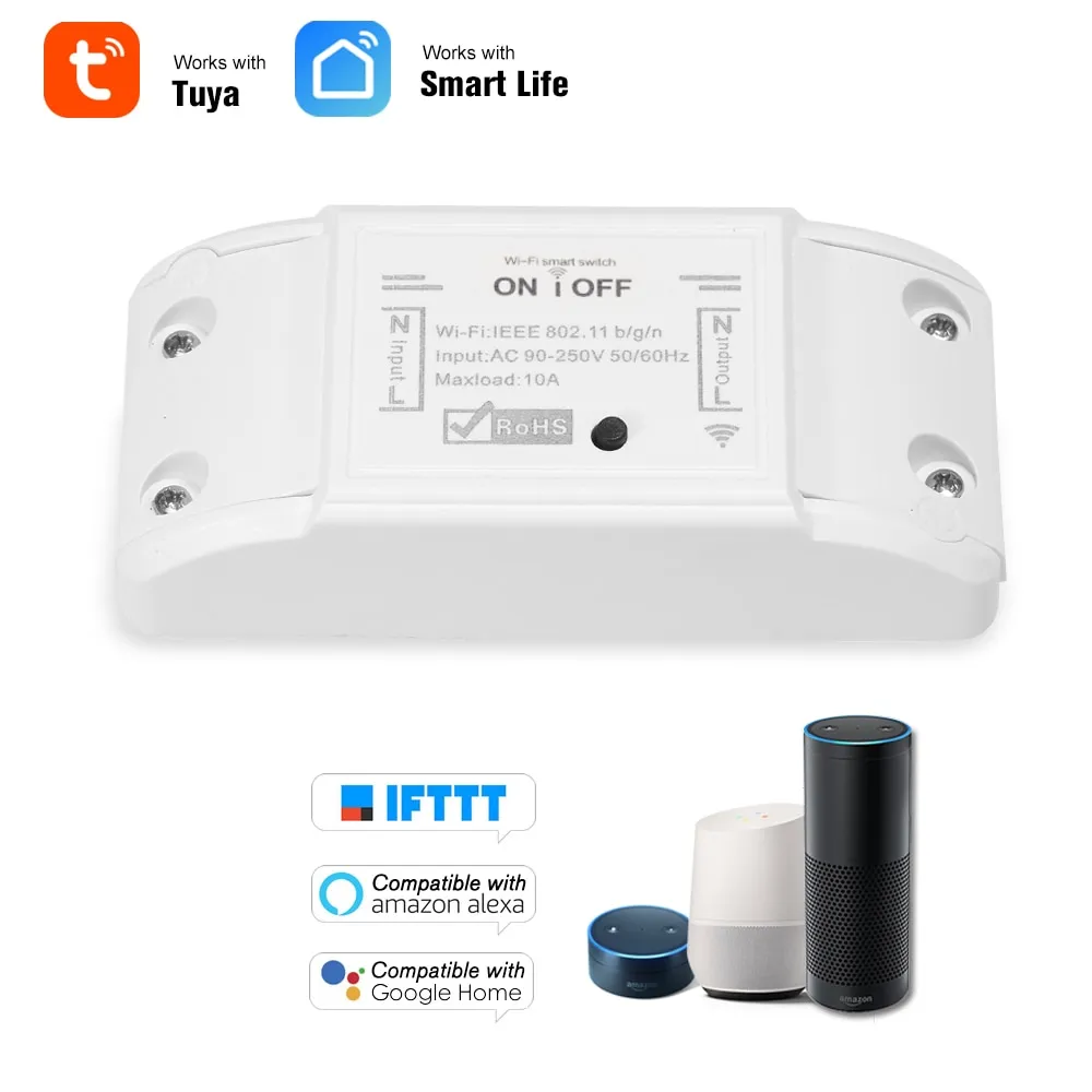 Tuya Wifi Smart Switch Timer Interruttore remoto senza fili Modulo di automazione domestica intelligente universale per Alexa Google Home