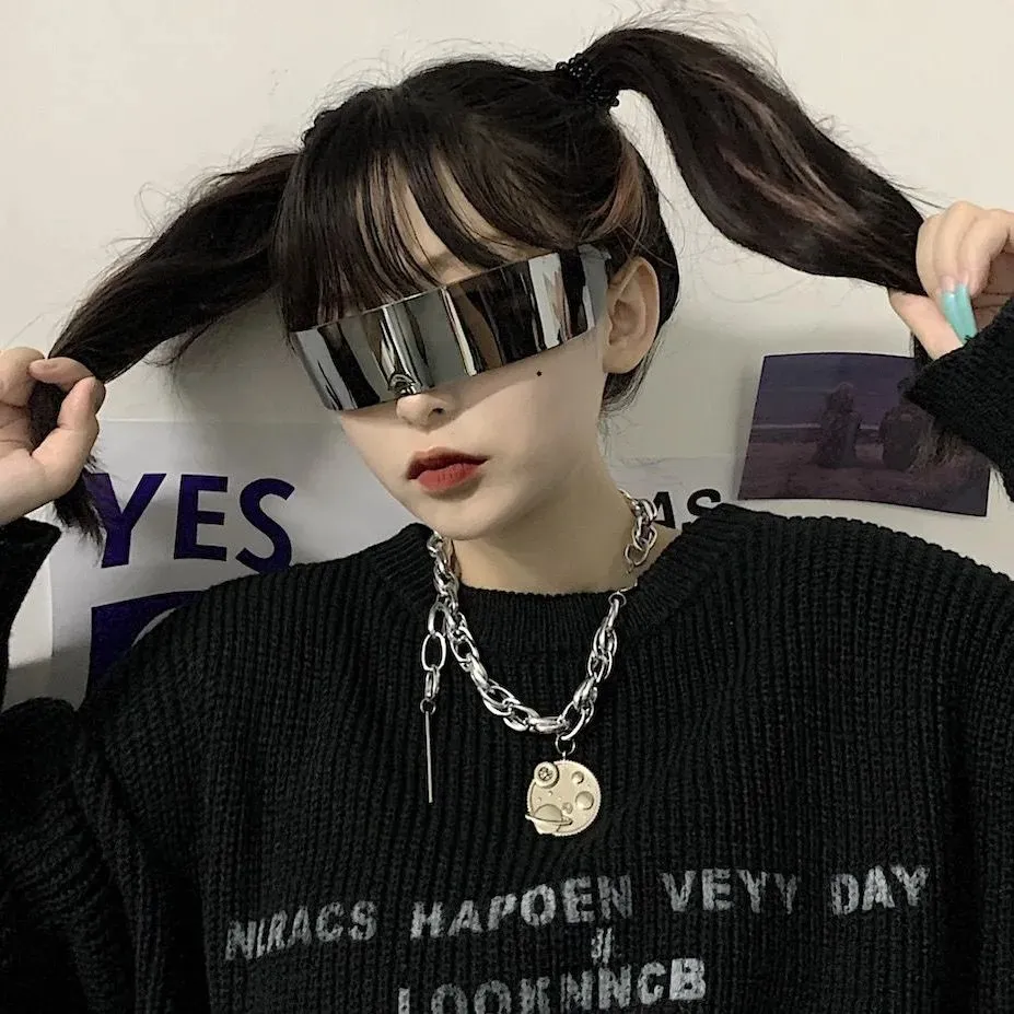 Tecnologia sensoriale net celebrity bungee hip hop giapponese ragazza super cool hard girl futuro tecnologia sensoriale occhiali all-in-one