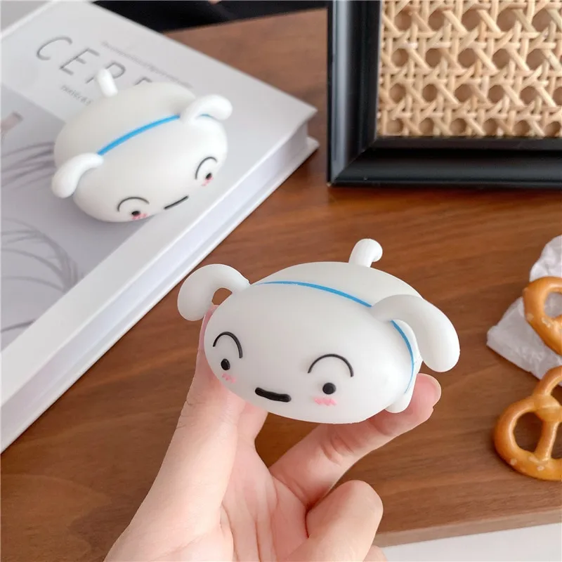 3D Cartoon Sdraiato White Dog Auricolare Custodia in silicone per AirPods 1 2 Pro 3 Wireless Bluetooth Headset Box Cover Accessori