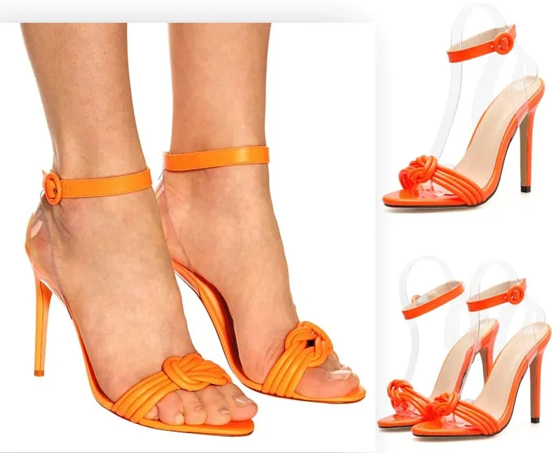 2021 estate dolce tacco alto con fiocco in rete rossa sandali con tacco alto tendenza scarpe da donna