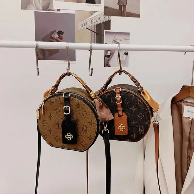 New Fashion Bag Pu Produttori Self-Marketing Messenger a tracolla Mobile Women's 2022 Borsa a tracolla piccola tonda strutturata