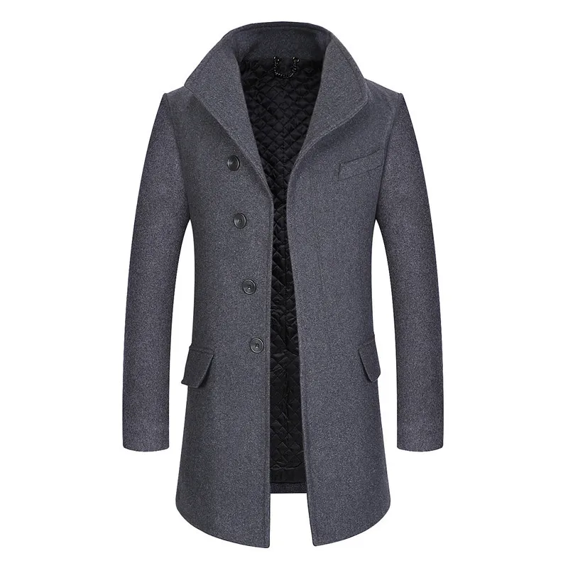 Cappotto di lana da uomo autunno/inverno più risvolto imbottito in cotone più giacca a vento marea stile coreano imbottita in cotone New Style Fashio