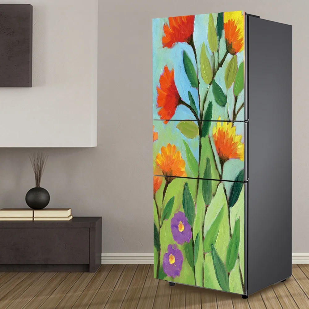 Adesivo in PVC 3D autoadesivo frigorifero pasta fiori astratti Moda di alta qualità