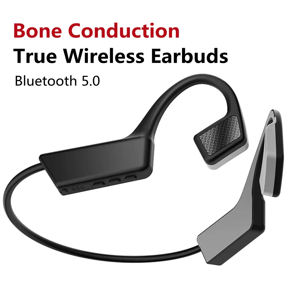 Cuffie a conduzione ossea wireless Cuffie aperte Bluetooth 5.0 Auricolari Cuffie a induzione wireless Cuffie da corsa Allenamento sportivo Auricolari