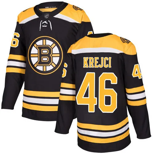 Boston Bruins David Krejci #46 Nero Authentic Home Jersey Uomo