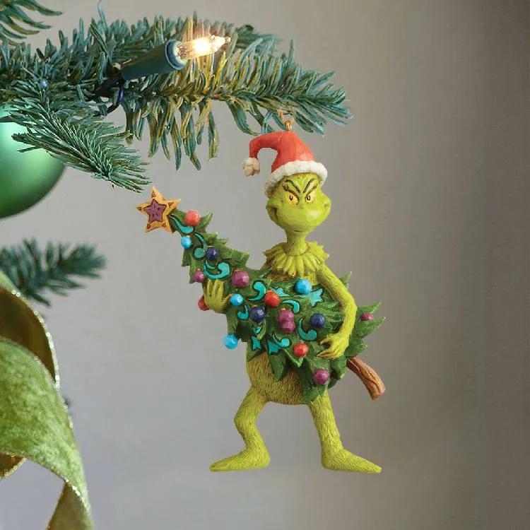 Nuovi ornamenti per ciondoli per alberi di Natale Grinch Ornamenti per alberi di Natale Ornamenti creativi Accessori in resina Ornamenti natalizi