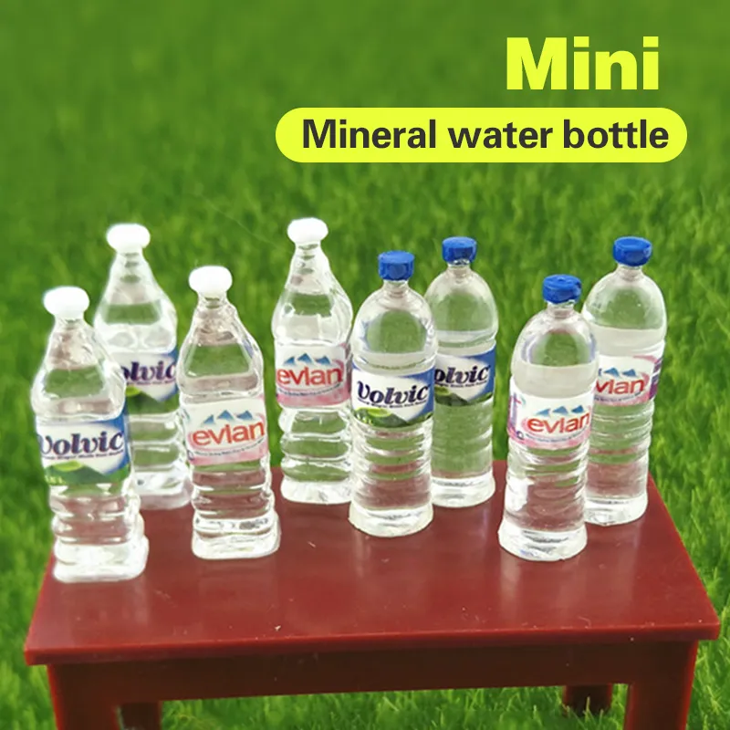Mini bottiglia di acqua minerale casa delle bambole casa delle bambole scena in miniatura cibo gioco simulazione resina bottiglia di acqua minerale c
