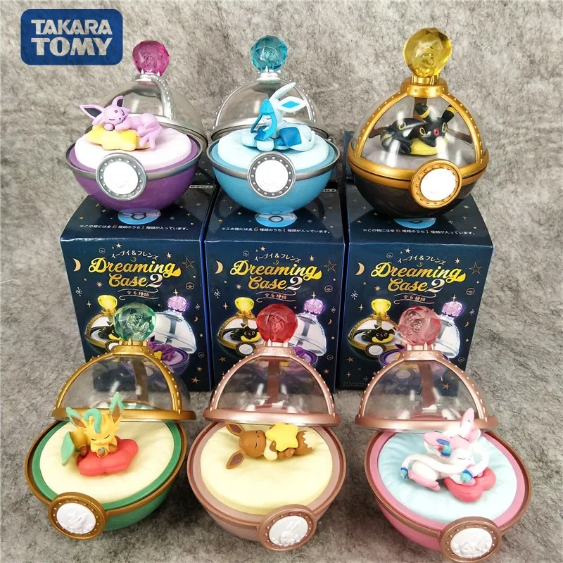 Pokemon Eevee Family Super Cute Sleeping Pokemon 6 Styles Blind Box Toy Doll Decorazione regalo per bambina Little