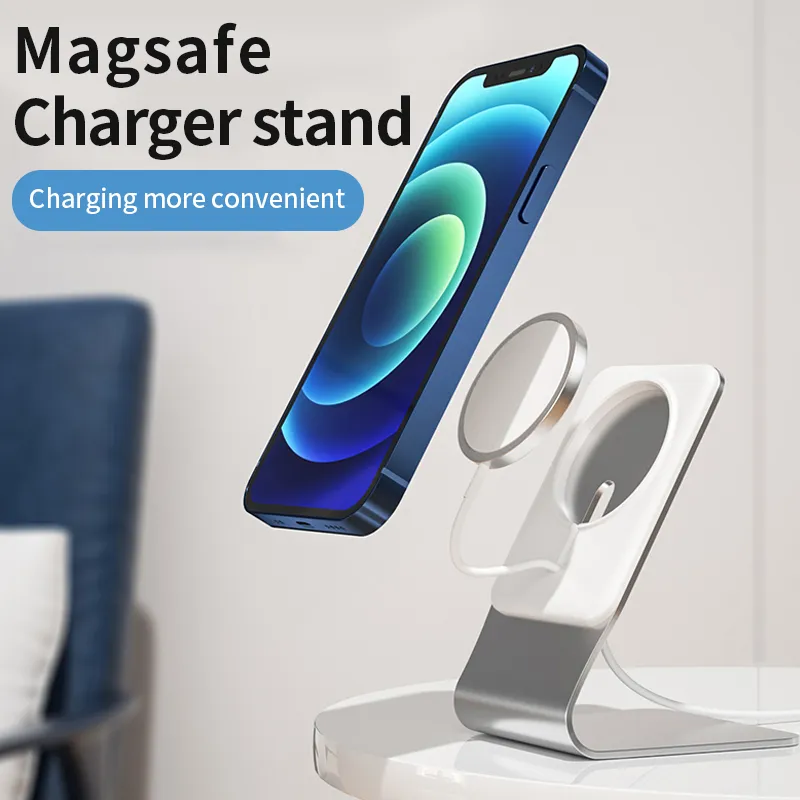 Magsafe Charging Base in lega di alluminio Cellulare Caricabatterie wireless rapido Caricabatterie wireless Supporto per telefono