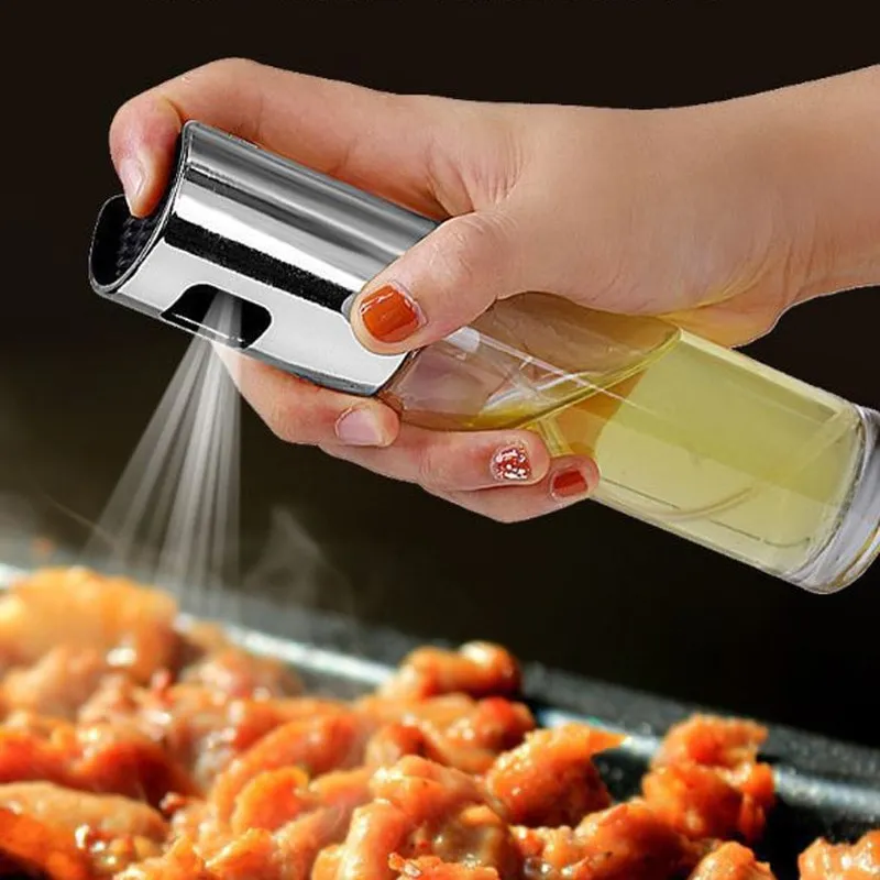 Cucina Acciaio inossidabile Spruzzatore di olio d'oliva Pompa per bottiglia Pentola per olio Griglia a prova di perdite Spruzzatore per barbecue Disp