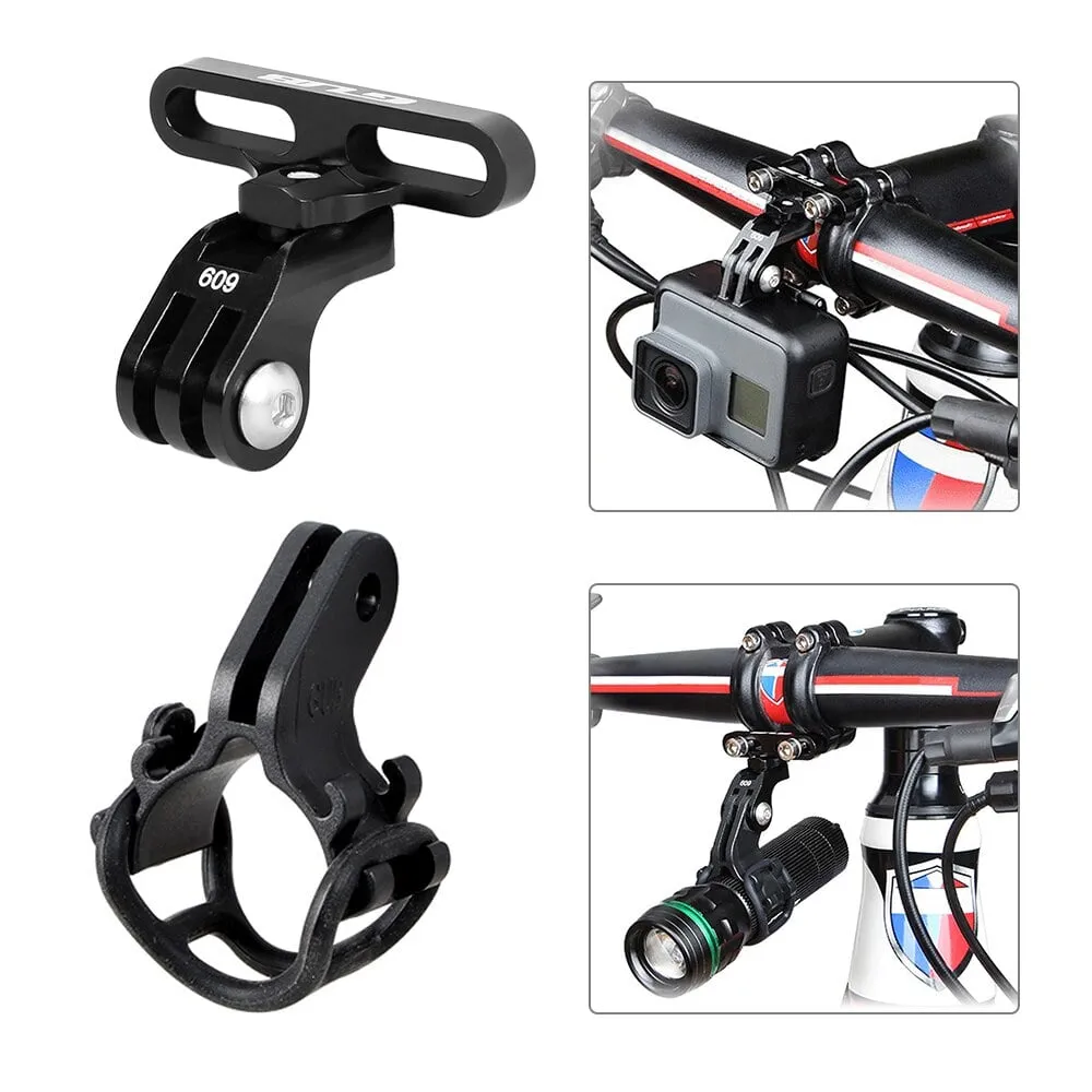 GUB Supporto per manubrio per bicicletta Supporto per rack Supporto per fotocamera sportiva Faro anteriore per bici Luce anteriore CNC in lega di all