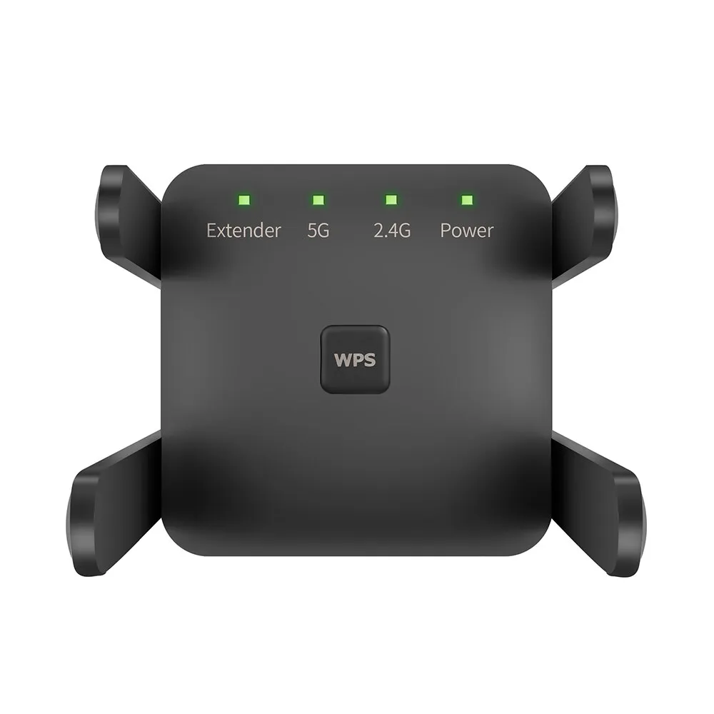 WiFi Range Extender Amplificatore di segnale WiFi 1200Mbps Ripetitore wireless a doppia frequenza 2.4G / 5G per Home Office Nero Spina UE / USA