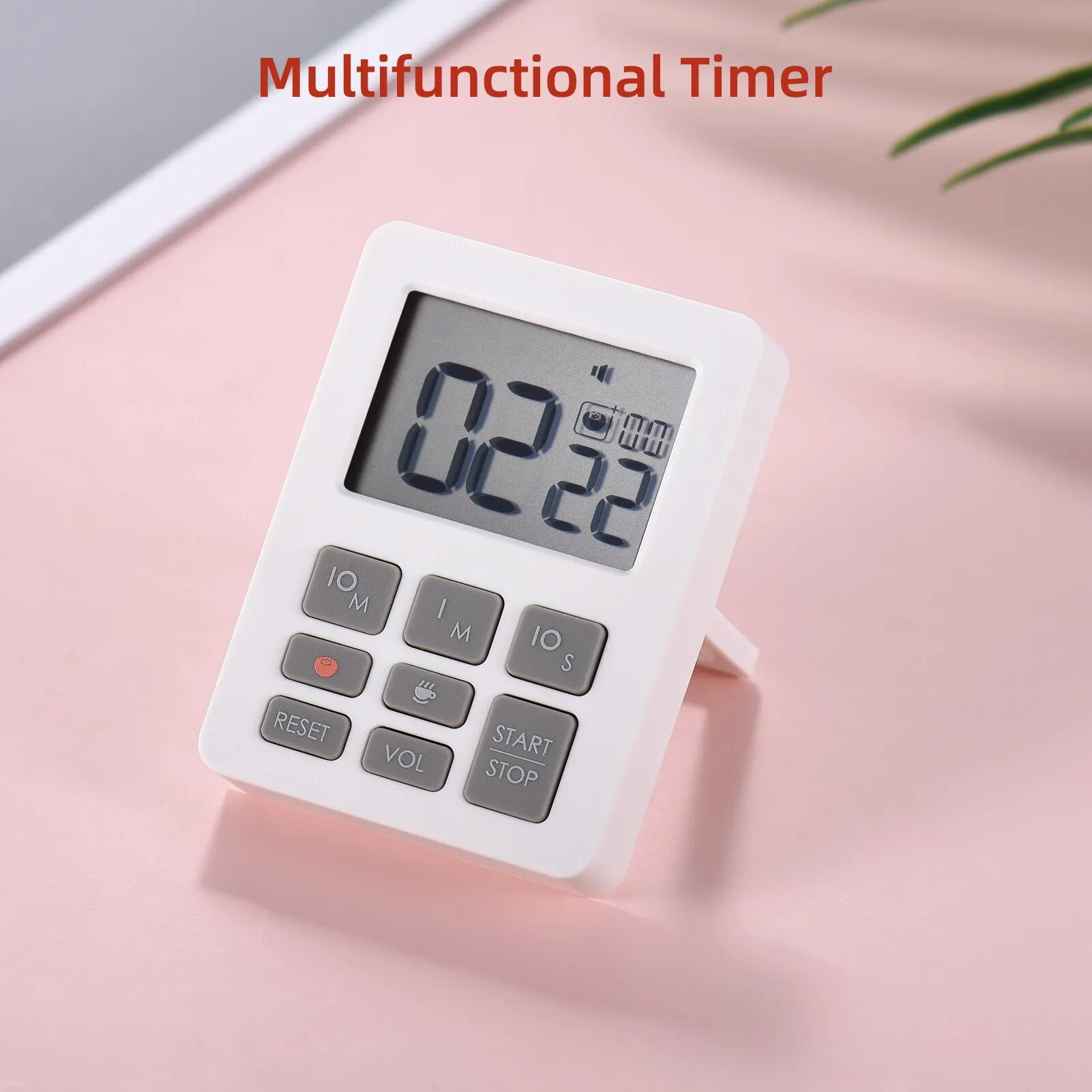 Mini timer elettronico multifunzione Timer da cucina magnetico con ampio display LCD Gestione del tempo Supporto modalità silenziosa positiva