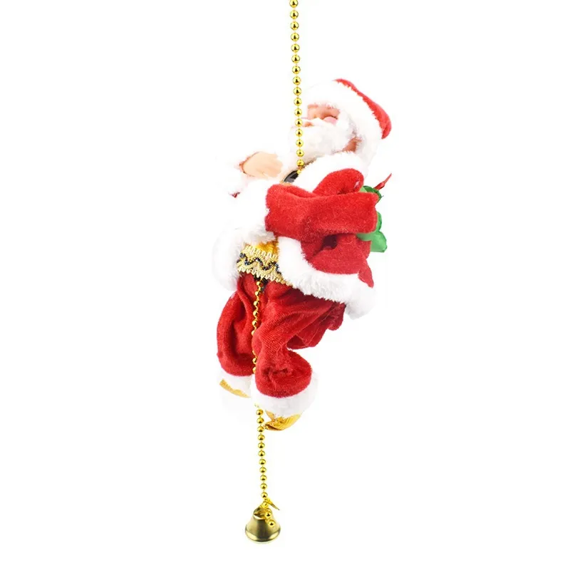 Palline da arrampicata Bambole musicali elettriche di Babbo Natale Corda da arrampicata Regali di Natale Regali Ornamenti di Natale