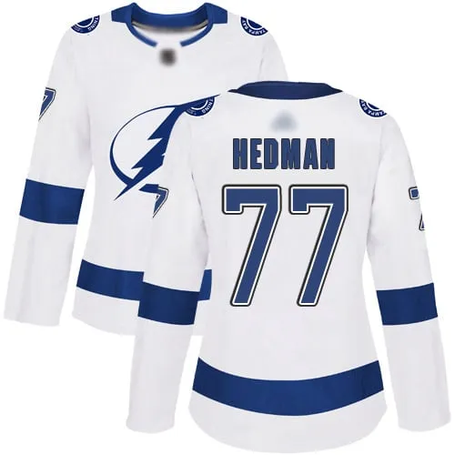 Maglia Tampa Bay Lightning Victor Hedman #77 Bianco Premier Away da donna