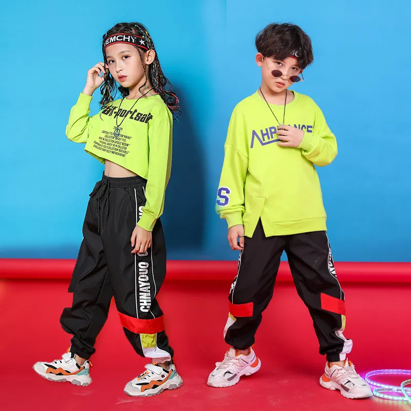Abbigliamento hip-hop per bambini inverno ragazzi costumi hip-hop ragazze danza jazz bambini hiphop marea vestiti per bambini di marca