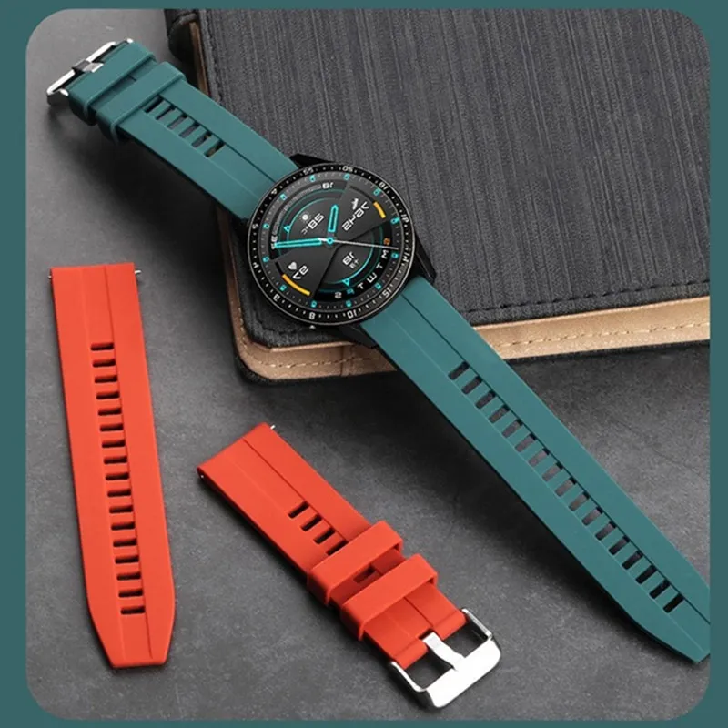Cinturino in silicone da 22 mm per Huawei Watch GT 2 Cinturino sportivo con cinturino morbido da 46 mm per Samsung Galaxy Watch 46mm Gear S3