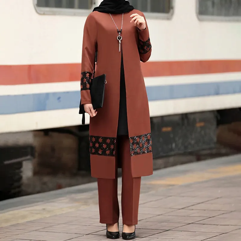 Il nuovo vestito e donne musulmane dubai abaya due pezzi di abbigliamento musulmano