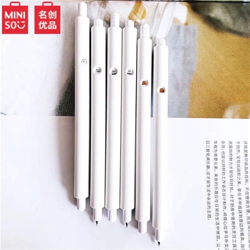 Ci sono 6 pacchetti di espressioni in una penna! Penna gel da stampa serie MINISO We Bare Bears da 0,5 mm