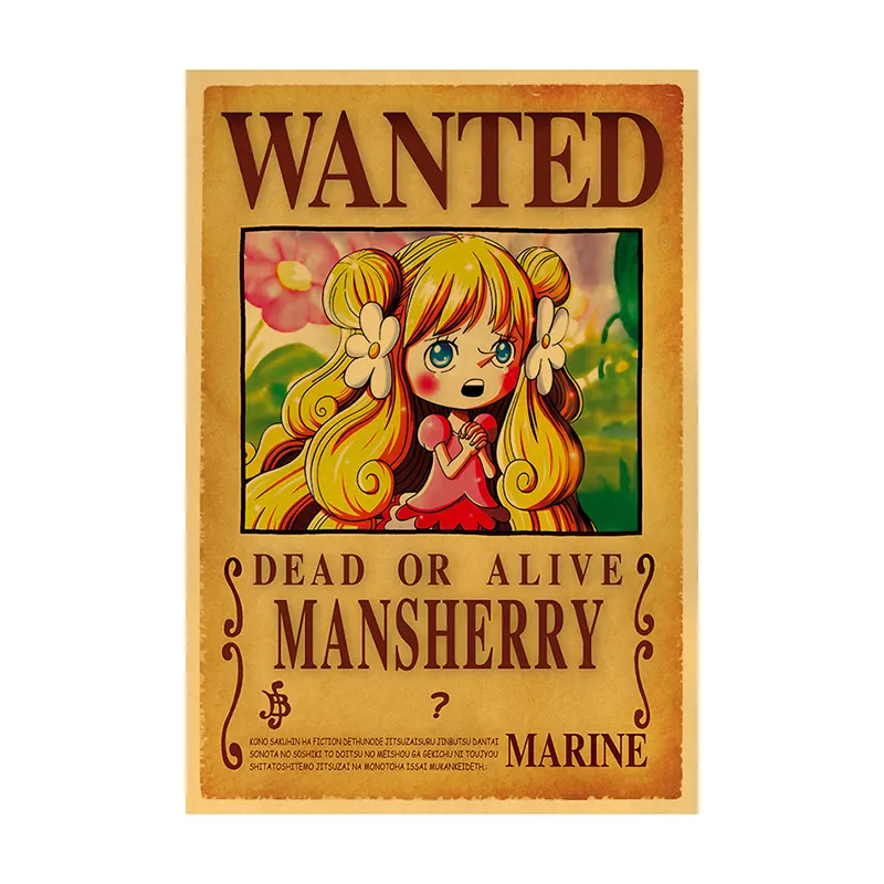 One Piece Wanted Order Bounty Poster 01-39 Carta Kraft Amazon AliExpress Explosives Man Xue Li
