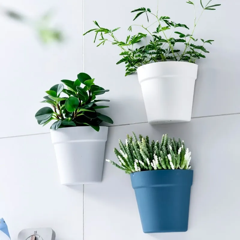 Semplice parete vaso di fiori in plastica da parete be bonsai fioriera appesa vasi per piante vegetali decorazione del giardino di casa artigianato