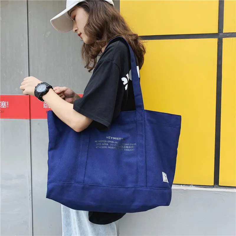 Borsa di tela portatile femminile borsa a tracolla da lavoro casual di marca alla moda coreana moda femminile grande