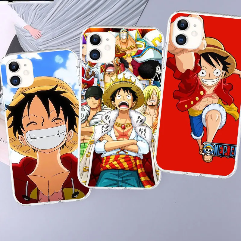 Custodia protettiva Apple phone case TPU Conciso One Piece Moda giovane cartone animato Luffy Nami