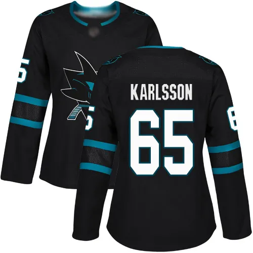 Maglia San Jose Sharks Erik Karlsson #65 Nera Premier Alternativa da donna