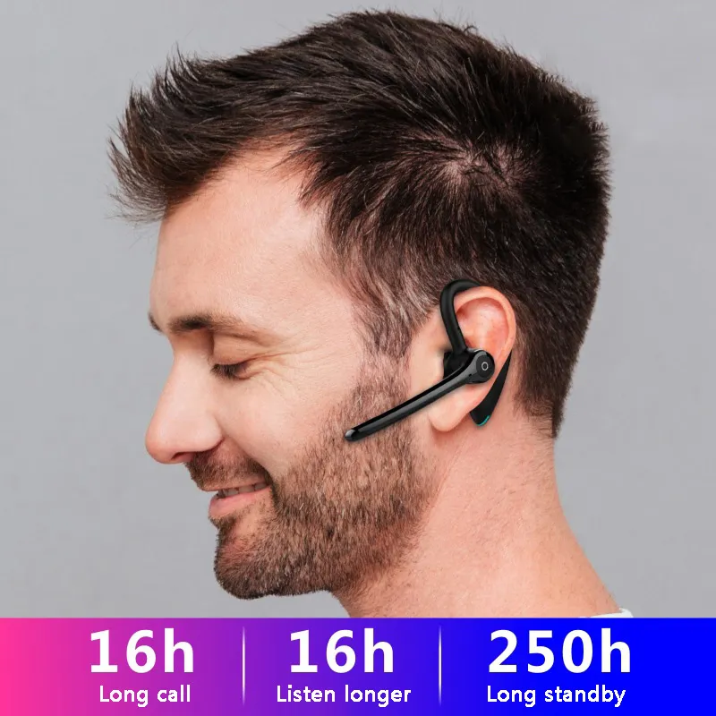 Cuffie Bluetooth wireless over-ear business 5.0 con riduzione del rumore delle chiamate a doppio microfono Cuffie sportive per ciclismo a bassa poten