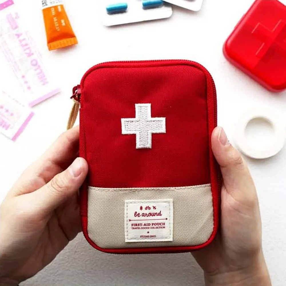 Piccola borsa per medicinali portatile da viaggio all'aperto, kit di pronto soccorso, scatola di distribuzione di medicinali, piccola borsa per la co