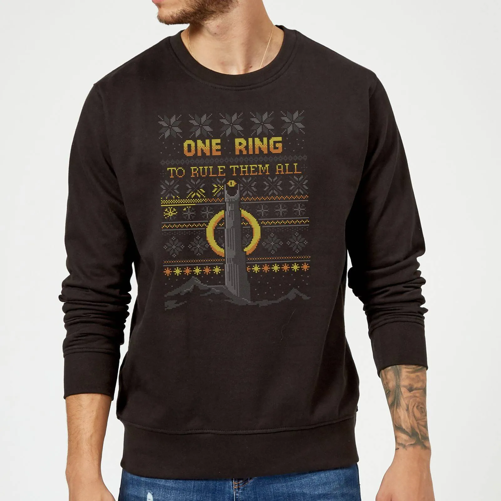 The  One Ring Christmas Sweater in Nero - XXL