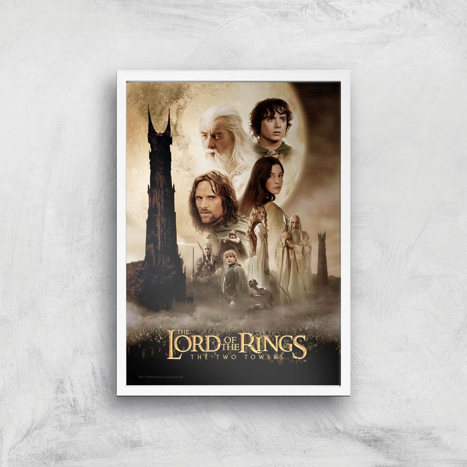 Lord Of The Rings: The Two Towers Giclee Art Print - A2 - White Frame