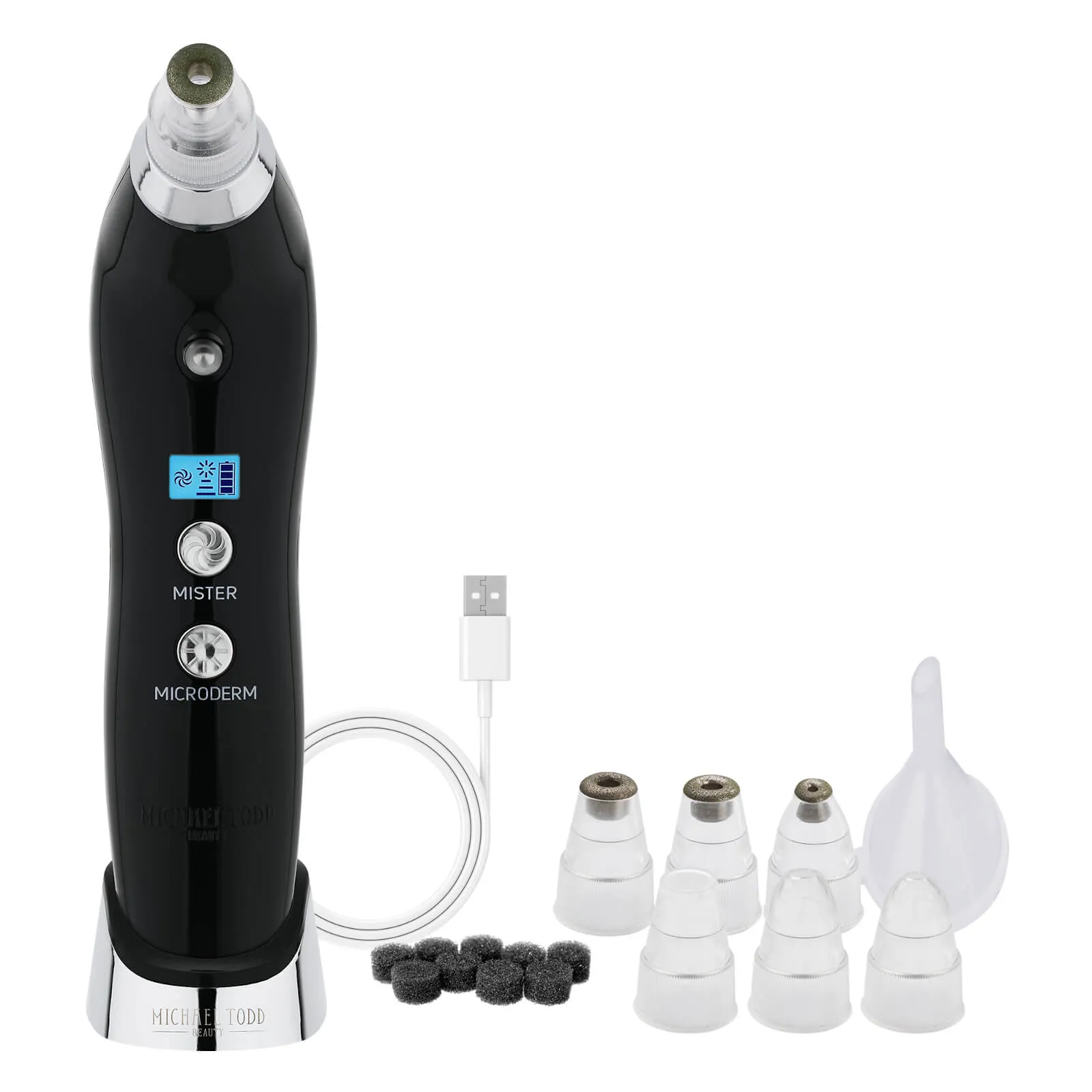  Sonic Refresher Wet/Dry Sonic Microdermabrasion and Pore Extraction System (Various Shades) - Black
