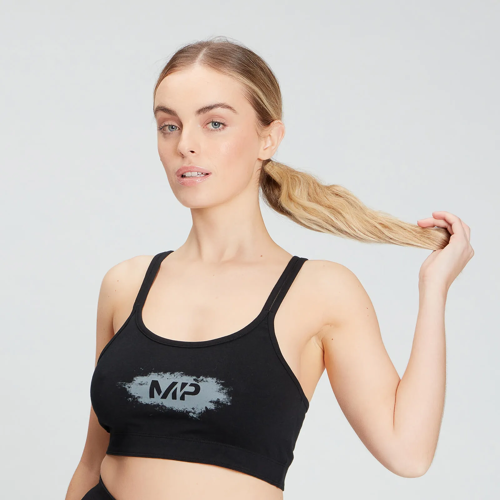  Women's Chalk Graphic Sports Bra - Black - XS